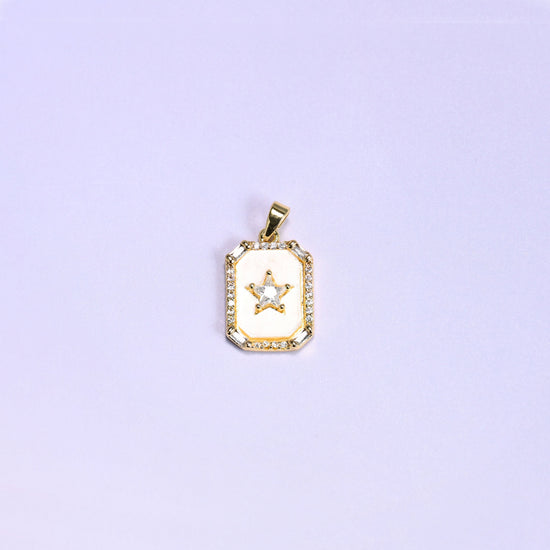 Rectangle Star Zircon Charms