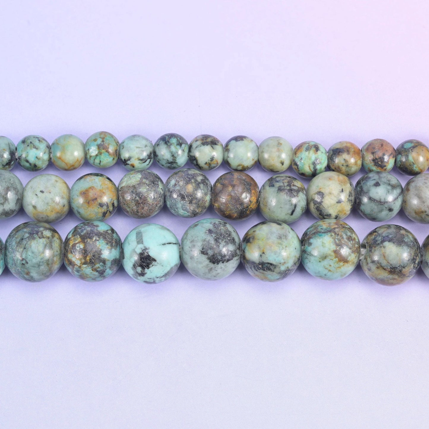 African Howlite beads, smooth round, 6mm, 8mm and 10mm