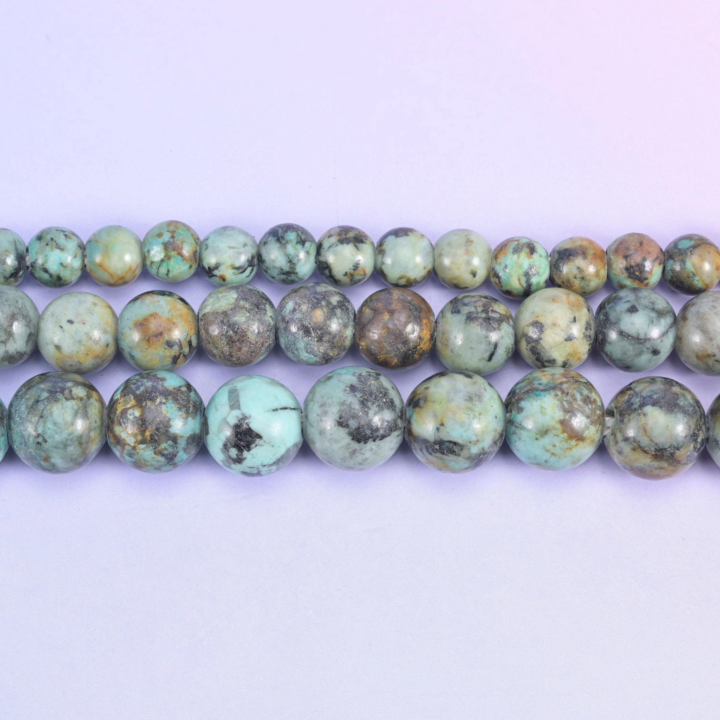 African Howlite beads, smooth round, 6mm, 8mm and 10mm
