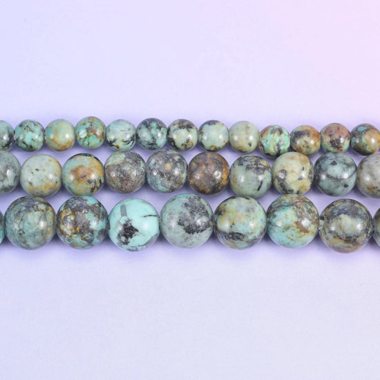 African Howlite beads, smooth round, 6mm, 8mm and 10mm