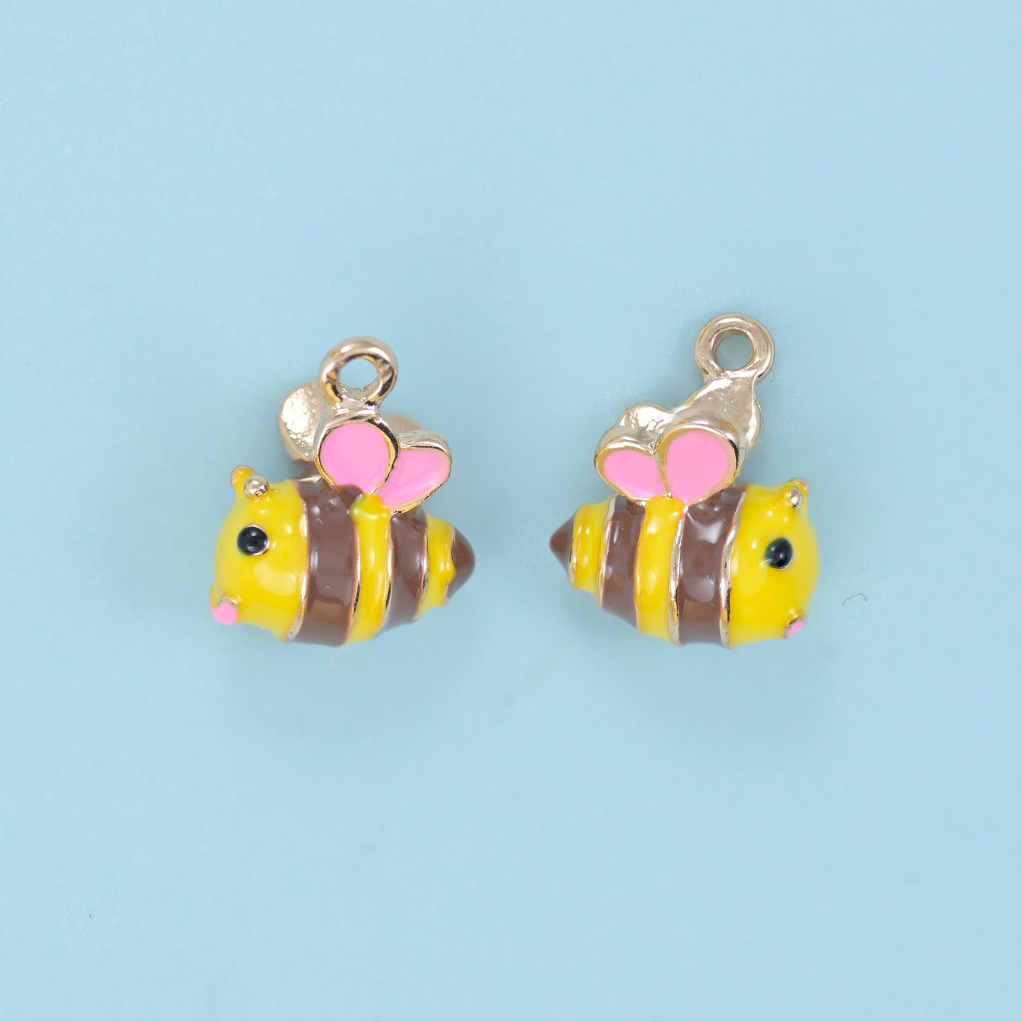 Enamel Bee Charm 14x11mm, sold per piece