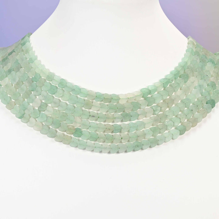 Green aventurine beads, flat heart, 6mm