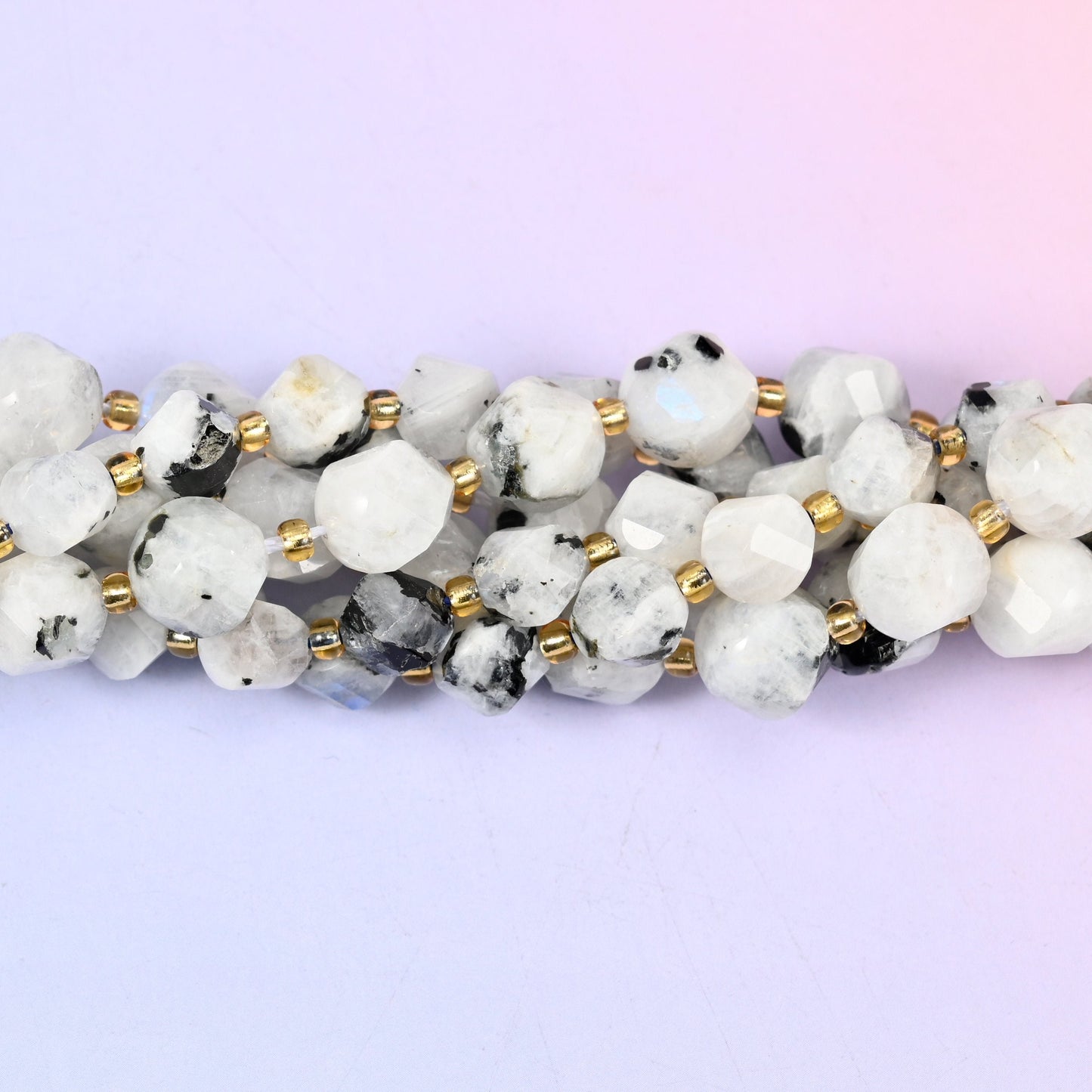 Blue Moonstone Faceted Spiral Twist Beads 8mm 10mm, 8mm approximately 38 beads / 10mm approximately 31 beads