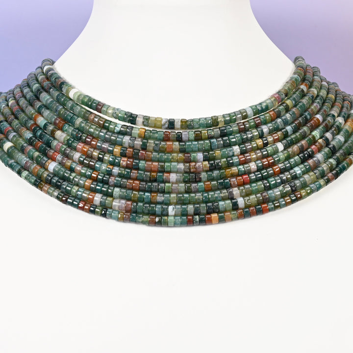 Indian Agate beads, heishi disc, 1x4mm or 2x4mm