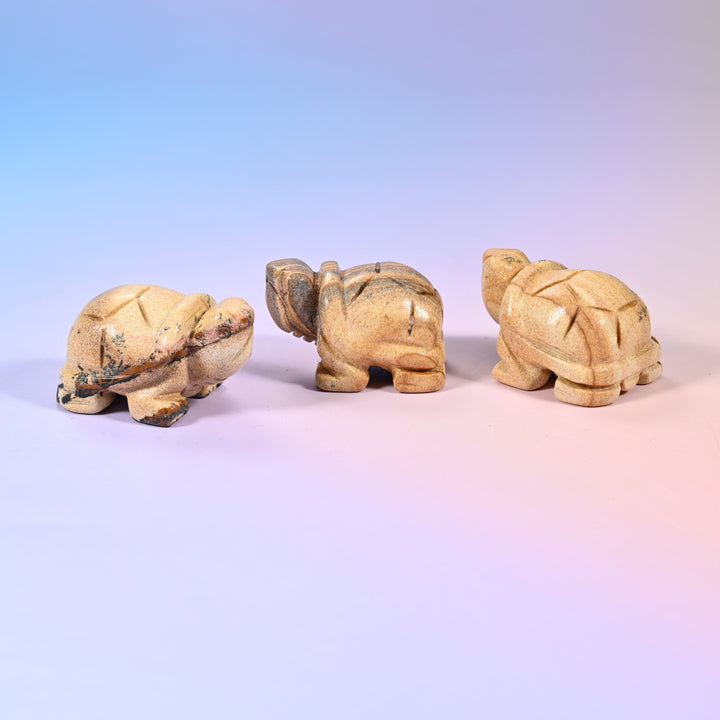 Turtle Crystal Figurine, hand-carved gemstone turtle polished to a high shine