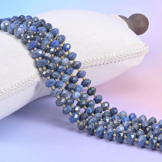 Blue Sodalite Faceted Rondelle Beads 6x10mm