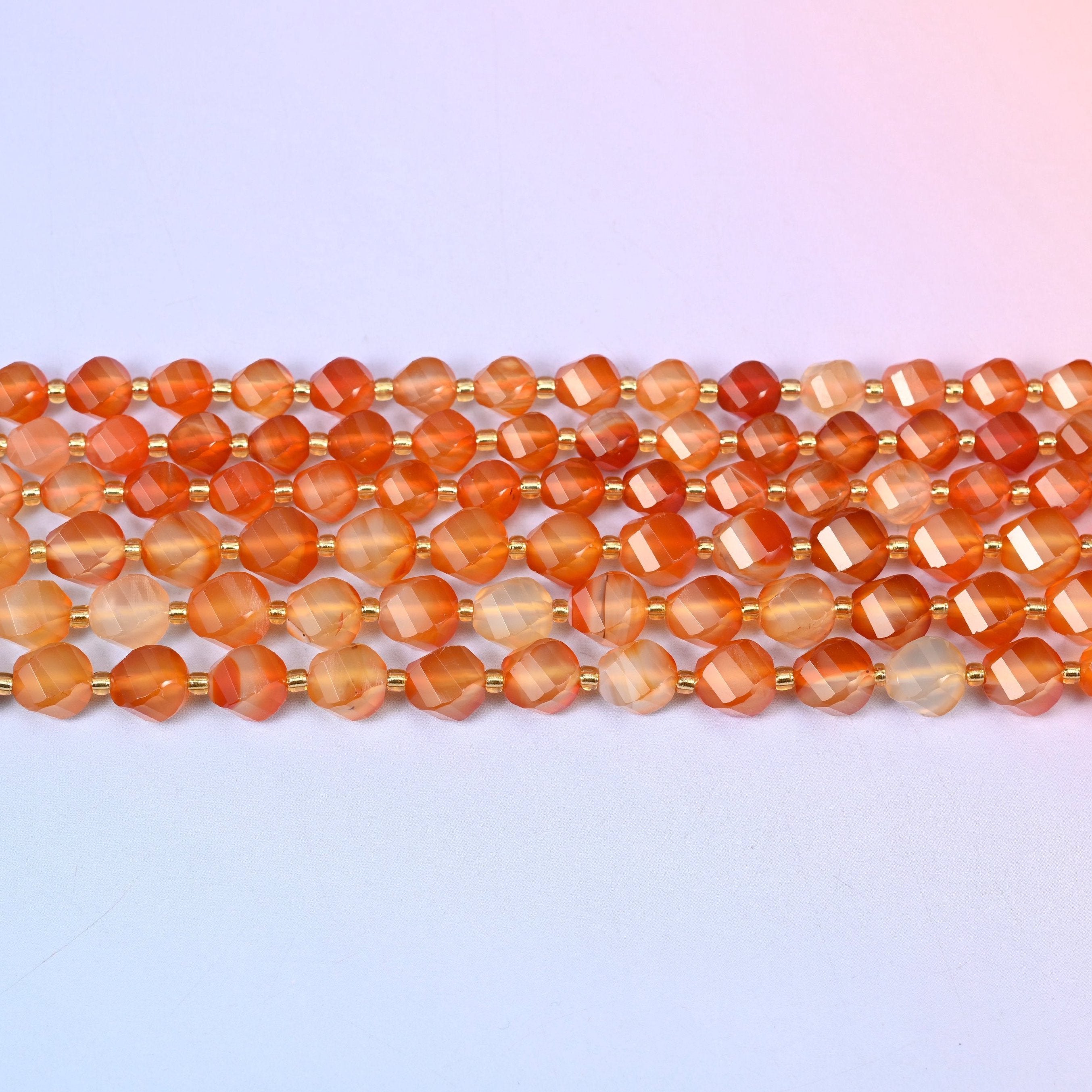 Orange Carnelian in glowing tangerine and burnt orange