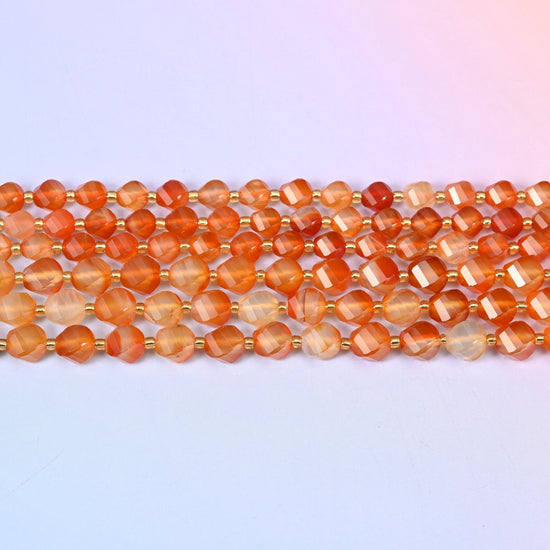 Orange Carnelian in glowing tangerine and burnt orange