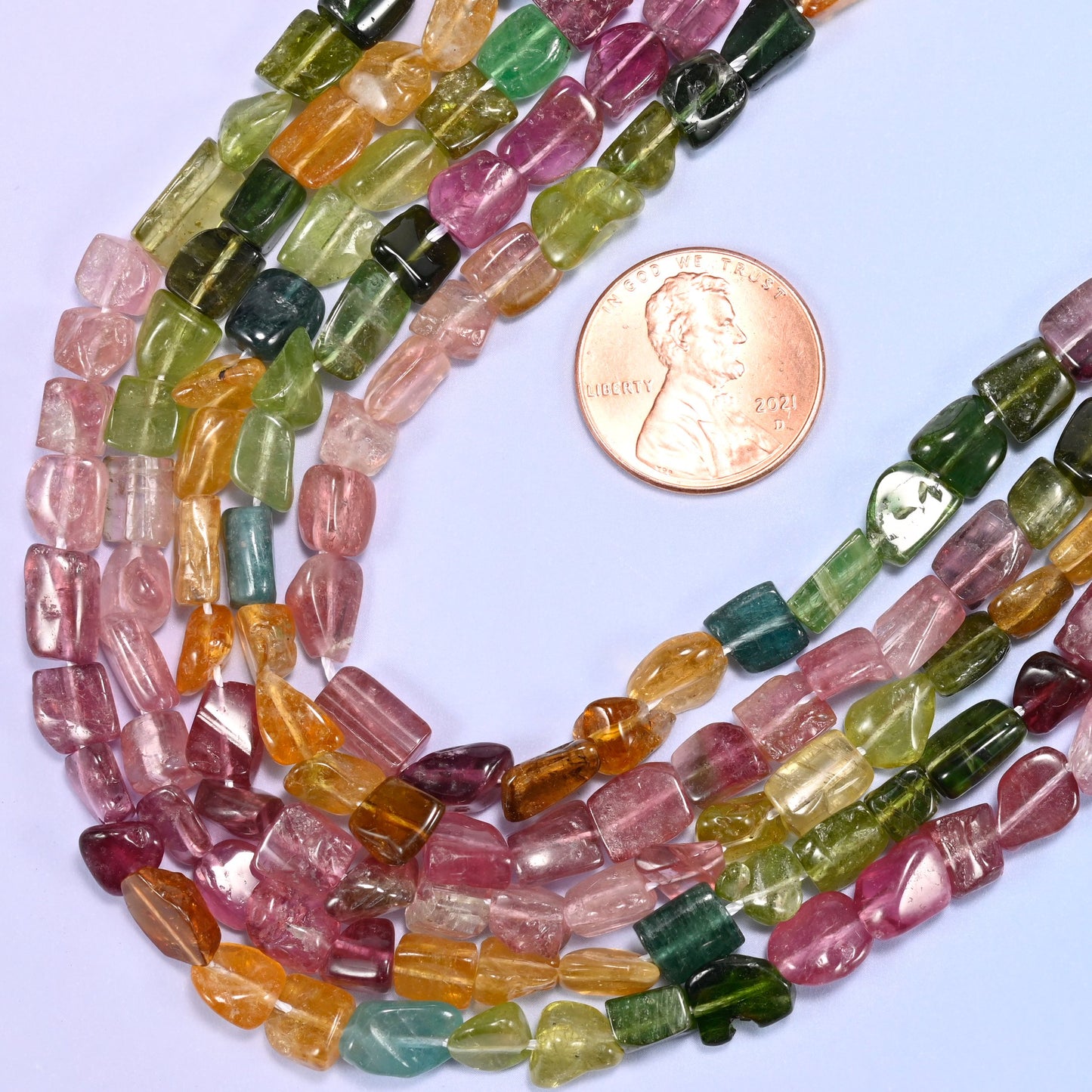 Quality Tourmaline Irregular Freeform Nugget Beads: Jewelry Making 18" Strand
