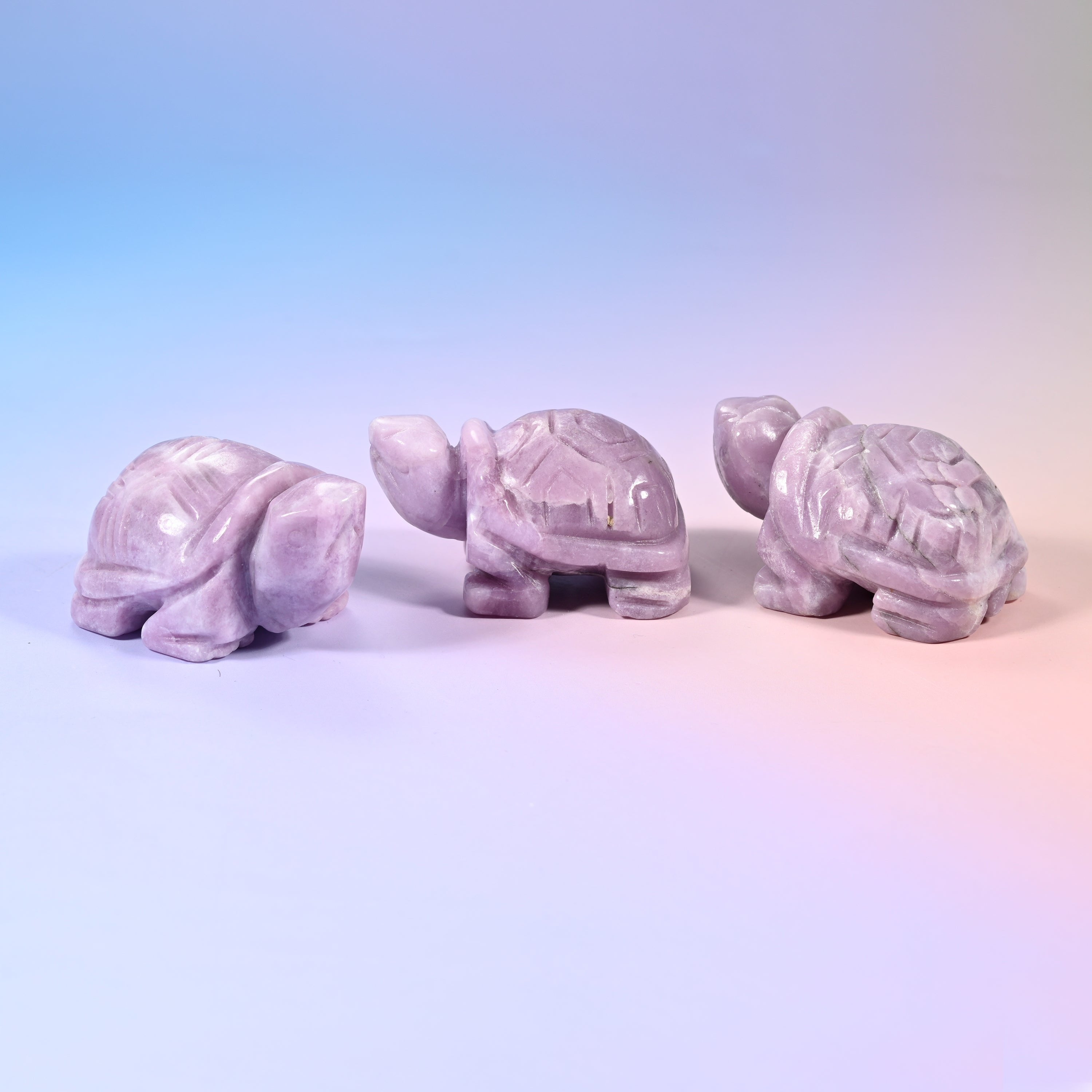 Gemstone turtle carving for shelf, desk or collection display