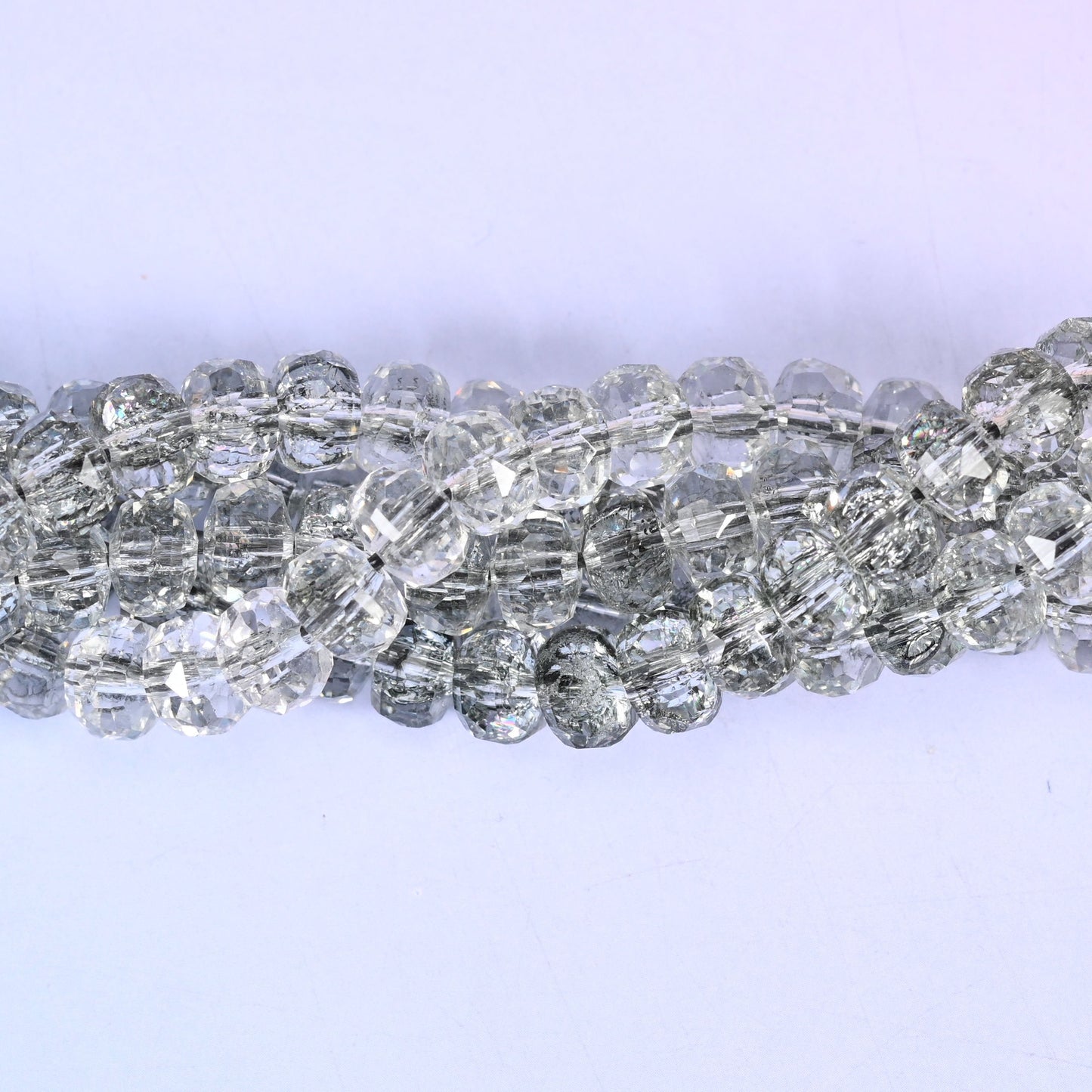 Transparent Black Faceted Rondelle Glass Beads, approximately 82 beads per strand