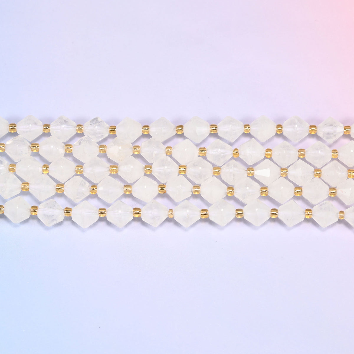Angolan Quartz Faceted Bicone Beads 8mm Jewelry Making 15 Inch Strand
