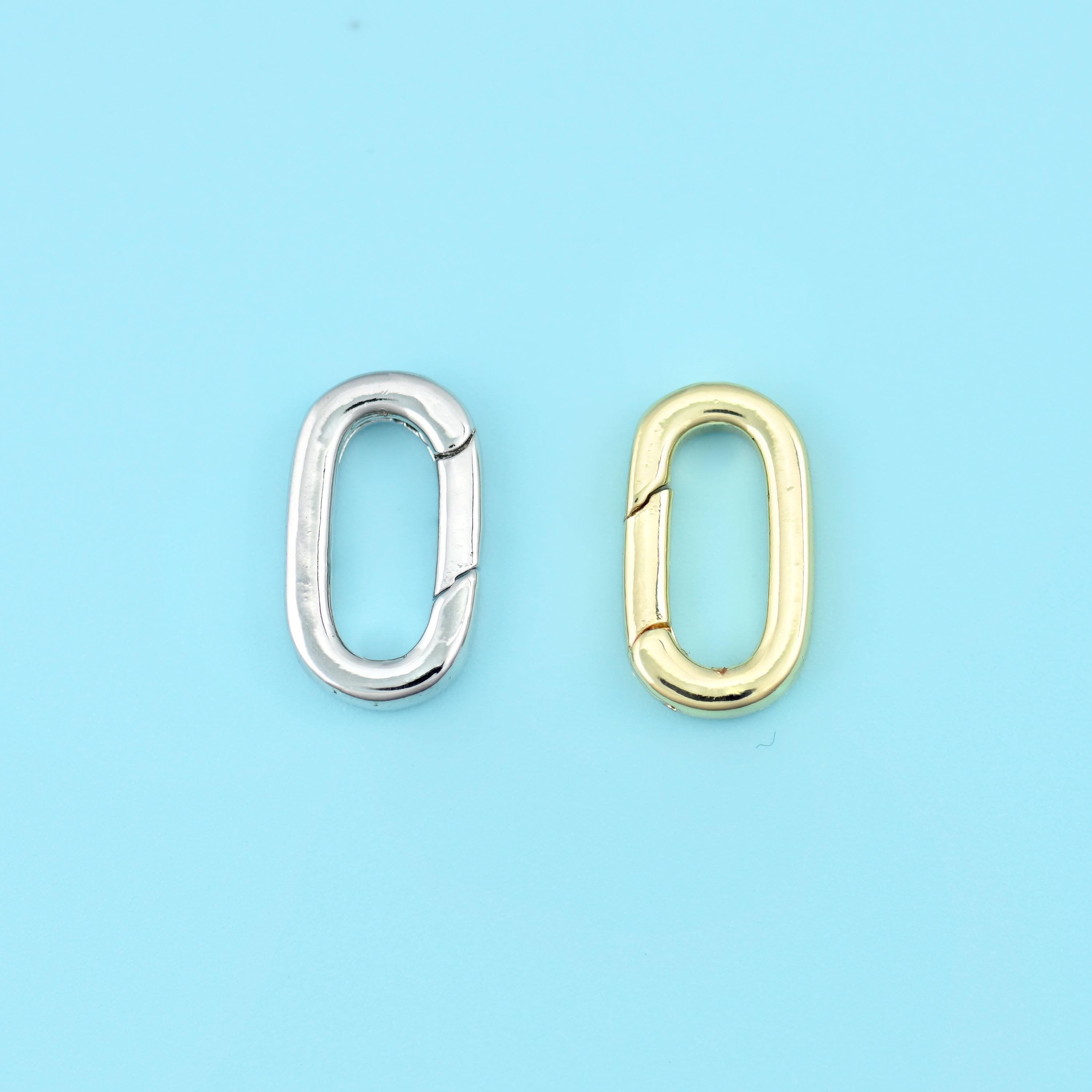 18K Gold Filled Oval Carabiner Clasp 14x8mm, 1 Piece