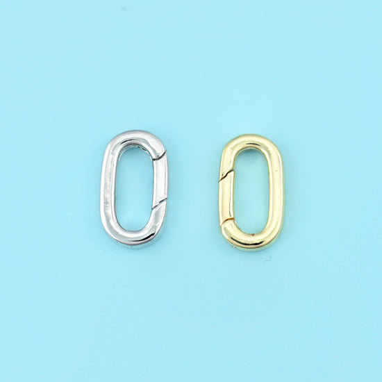 18K Gold Filled Oval Carabiner Clasp 14x8mm, 1 Piece