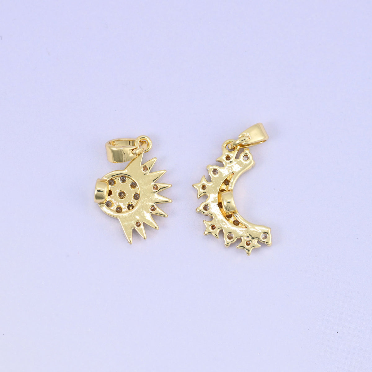Sun Moon Friendship Pendants, approximately 4.49mm thick