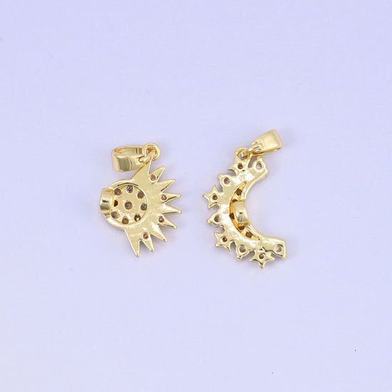 Sun Moon Friendship Pendants, approximately 4.49mm thick