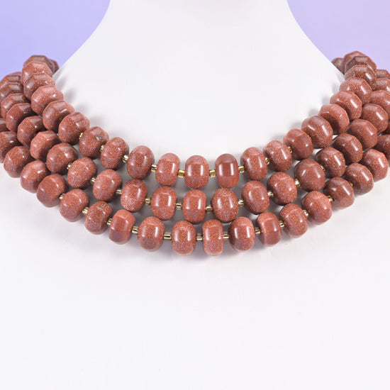 Gold sandstone pumpkin beads, smooth rondelle shape, 12x8mm