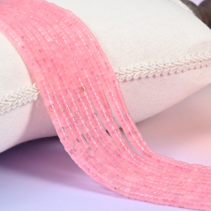 Rose Quartz Smooth Heishi Disc Beads