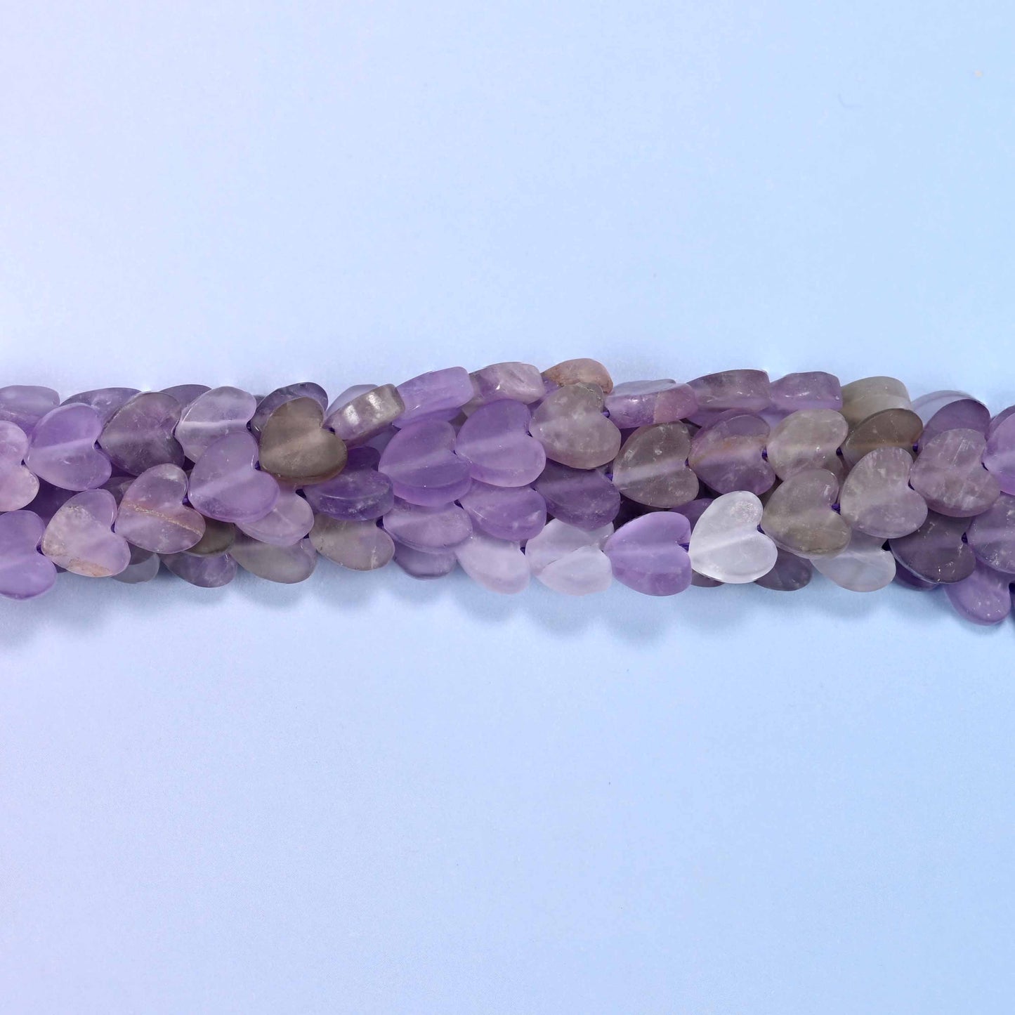 Matte Amethyst Flat Heart Beads: Size 6mm, Jewelry Making, 15 Inch Strand