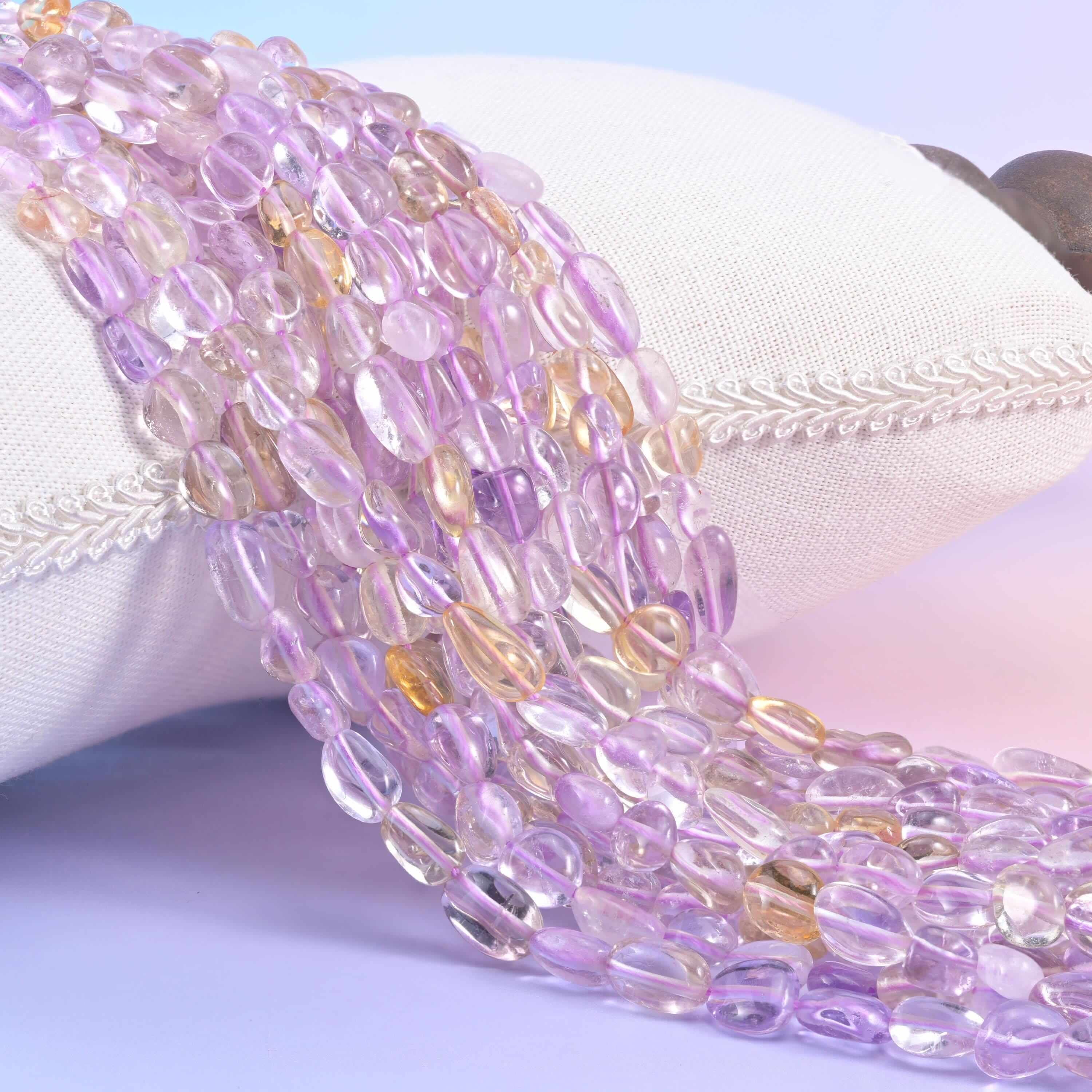 Ametrine Pebble Nugget Beads 6-8mm