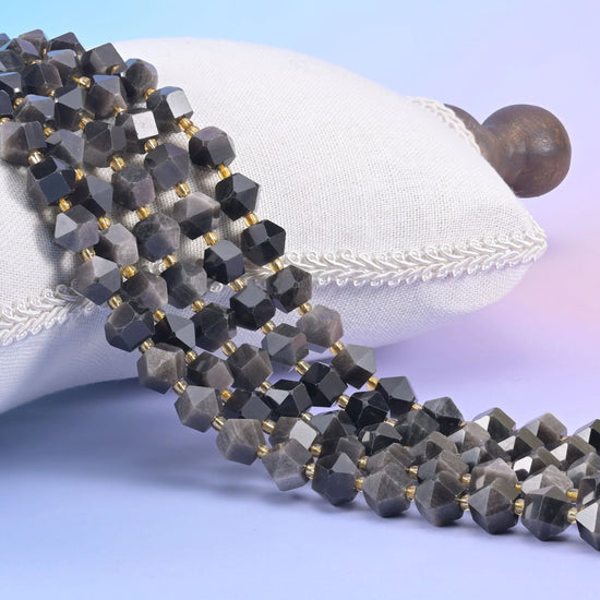 Faceted Diamond Cut Gemstone Beads, eight stone choices available.