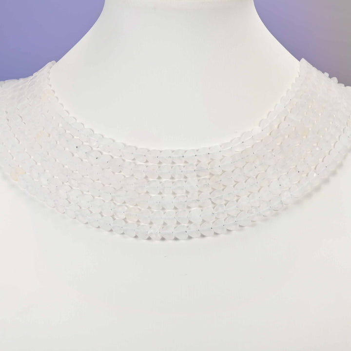 Clear quartz beads, flat heart, 6mm