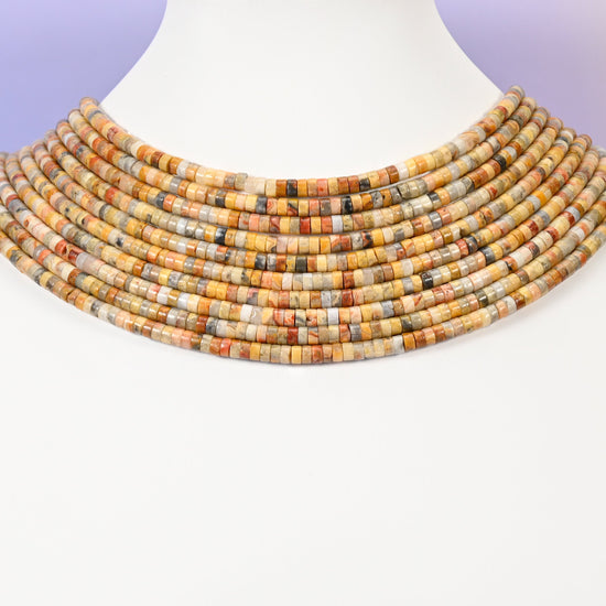 Crazy Agate beads, smooth heishi disc, 2x4mm