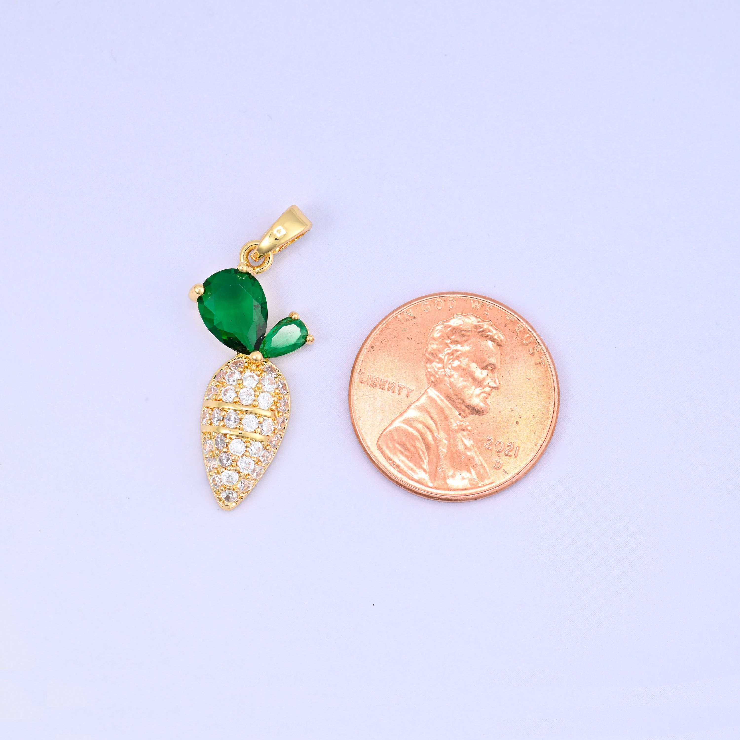 Brass, 18K gold plated, beads, carrot, Approximately 24.42mm x 11.75mm