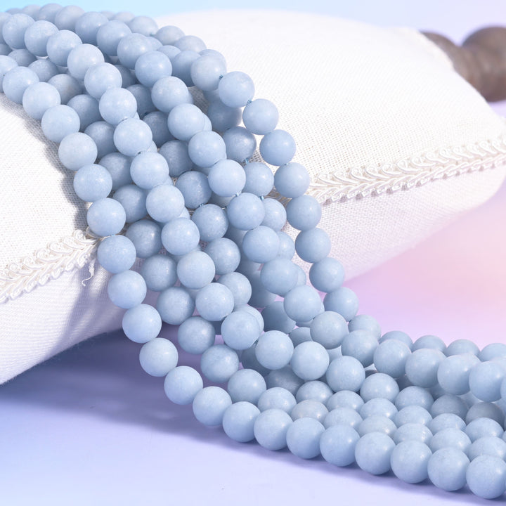 Angelite Matte Round Beads 4mm 6mm 8mm 10mm Jewelry Making 15 Inch Strand