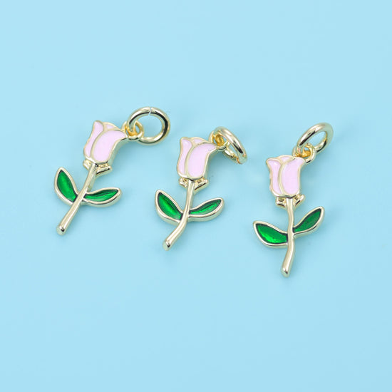 Brass, 18K Gold Filled, beads, rose, 12 x 5.30mm
