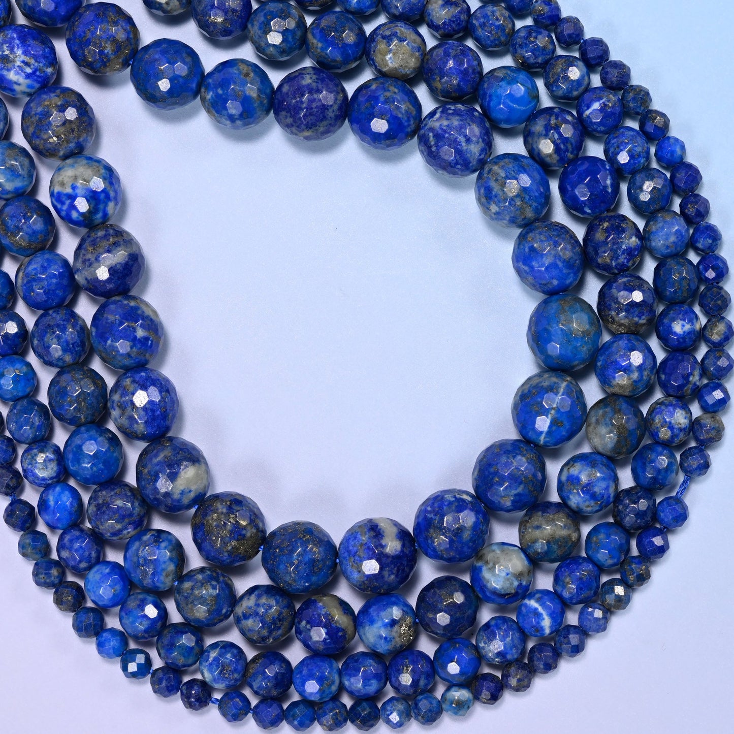 Lapis Lazuli round beads, hole 0.8mm to 1.0mm, centre drilled.