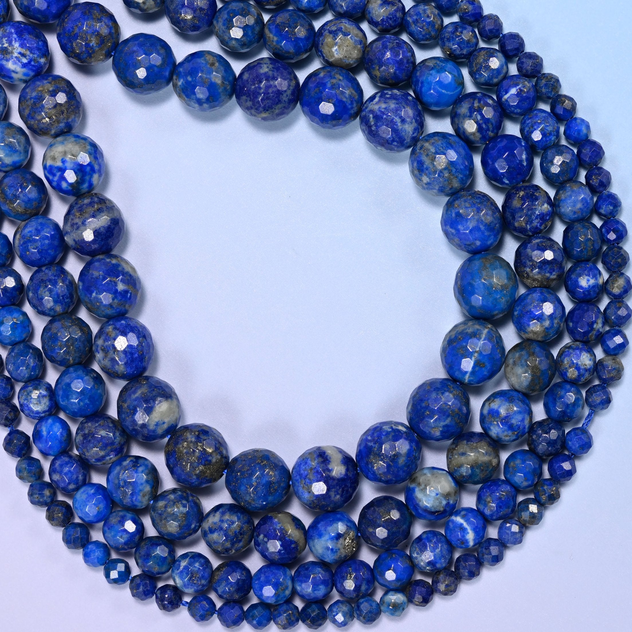 Lapis Lazuli round beads, hole 0.8mm to 1.0mm, centre drilled.