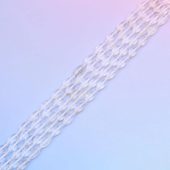 Clear quartz beads, water-clear and glass-bright