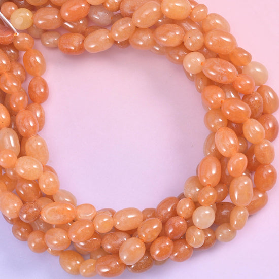 Red Aventurine Pebble Nugget Beads 6-8mm 8-12mm Jewelry Making 15.5" Strand