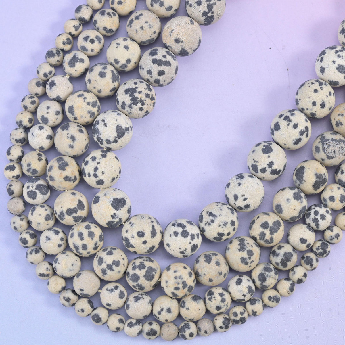 Dalmatian Jasper round beads, center-drilled hole 0.5mm to 1.2mm