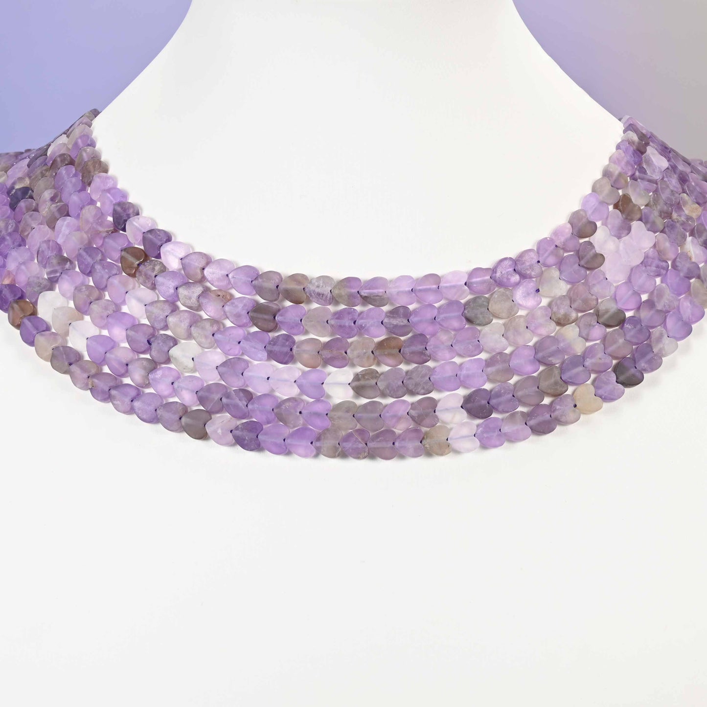 Matte Amethyst Flat Heart Beads: Size 6mm, Jewelry Making, 15 Inch Strand
