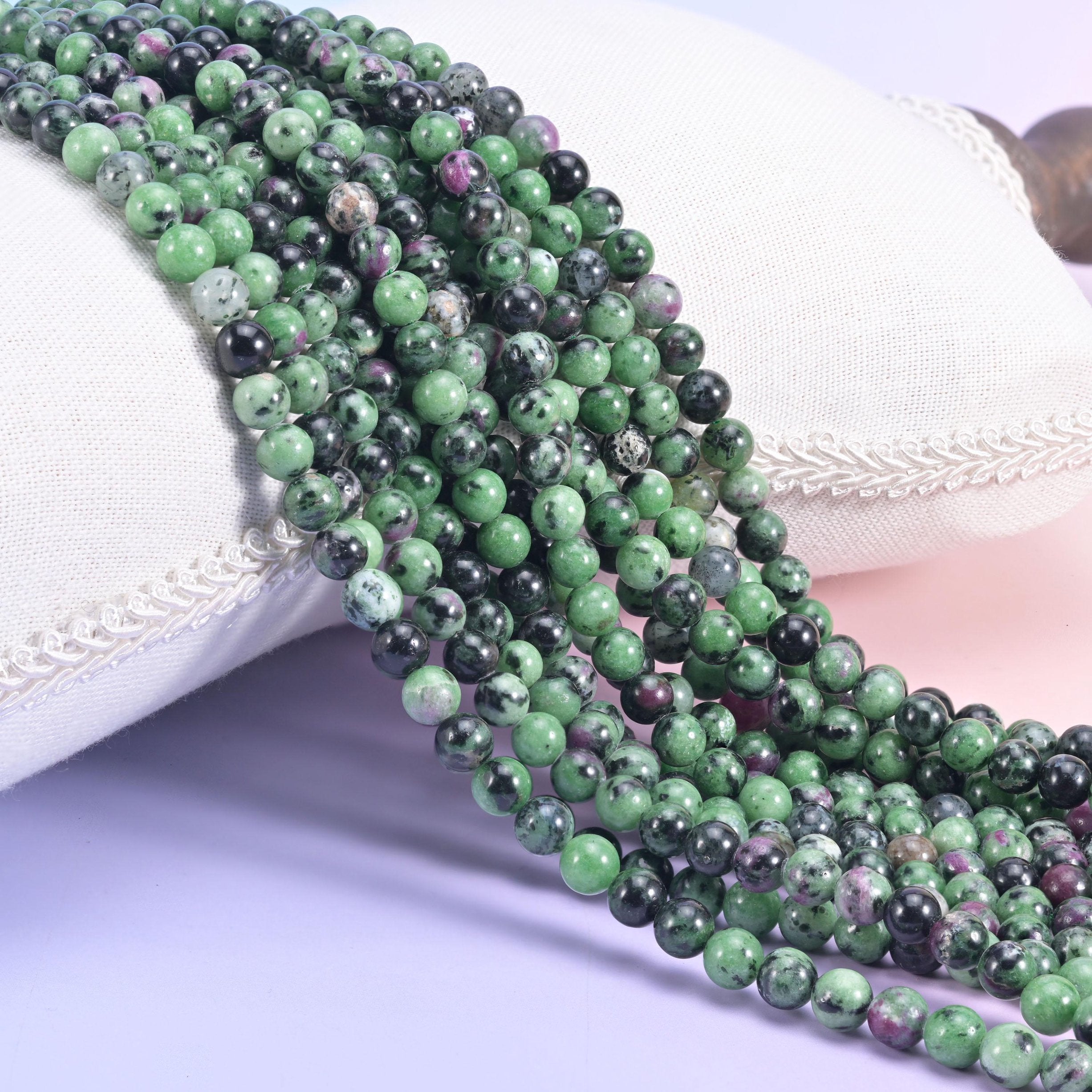 Ruby Zoisite Smooth Round Beads