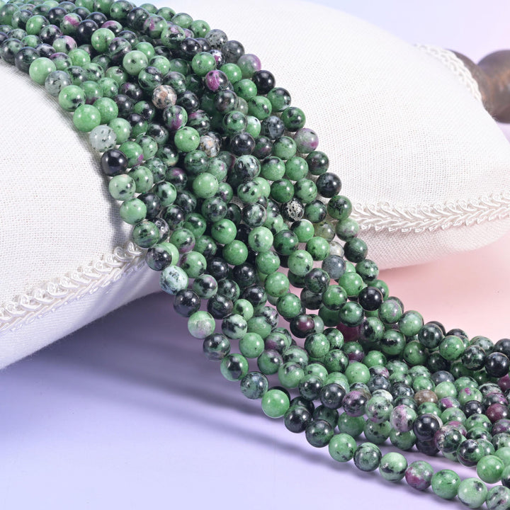 Ruby Zoisite Smooth Round Beads