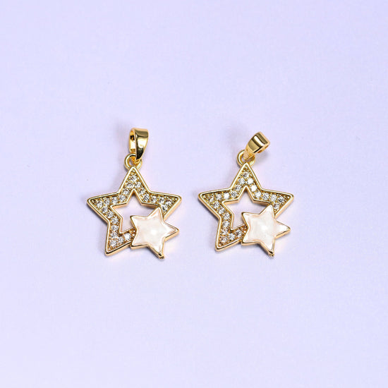 Double Stars Zircon Charms