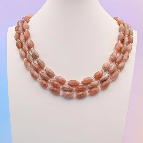 Sunstone beads, smooth barrel shape, 13x8mm