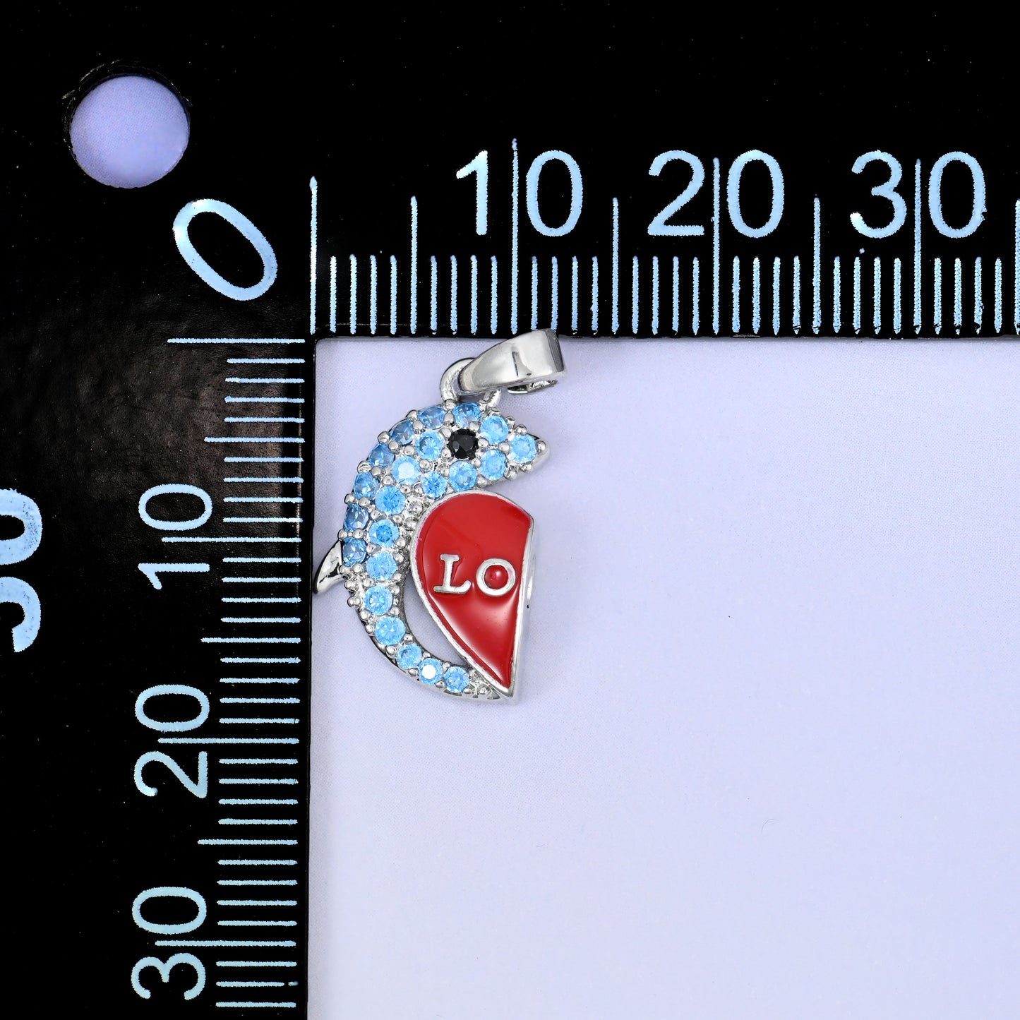 Magnetic Enamel Dolphin Love Zircon Pendants: 18K Gold Plated, Jewelry Making Supply