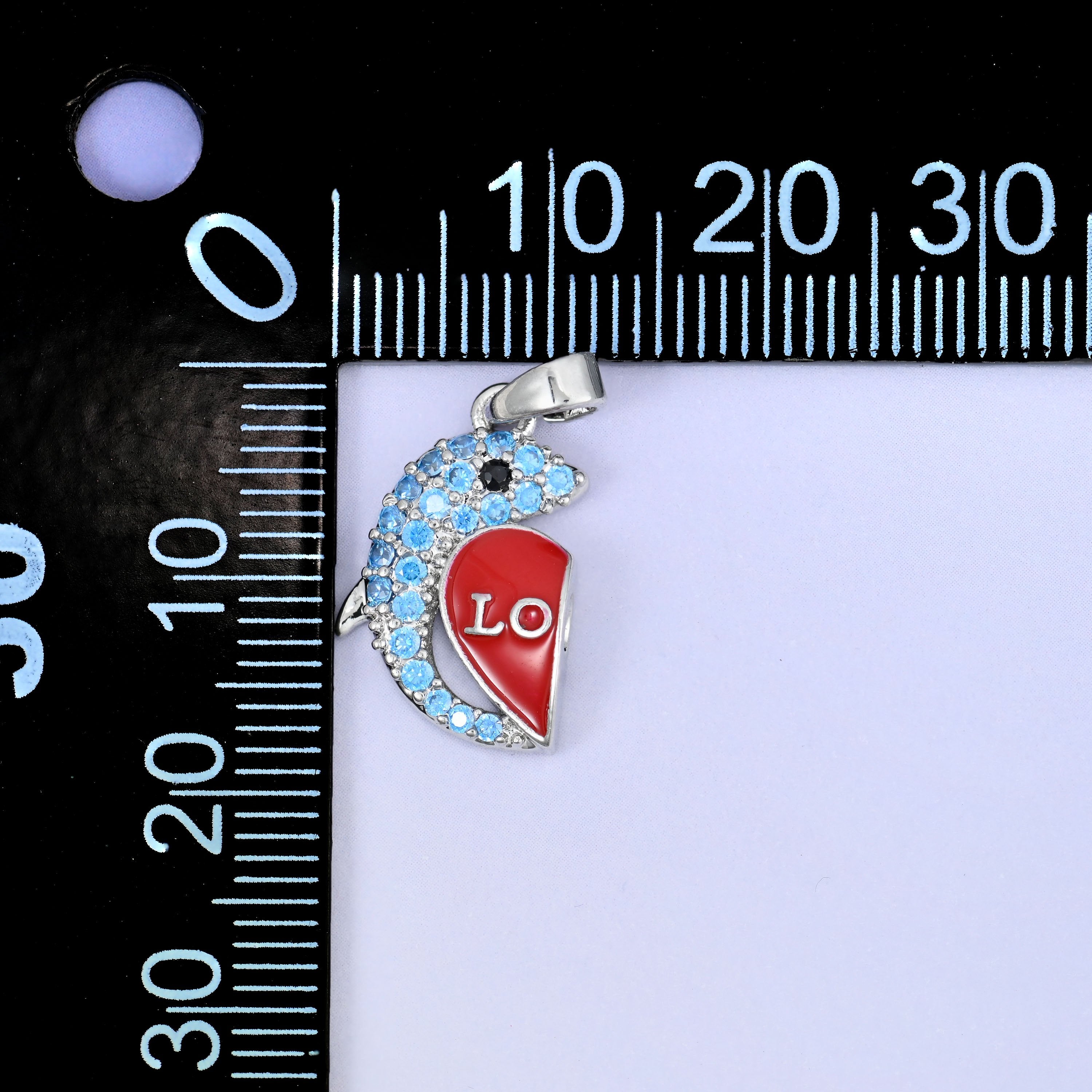 Magnetic Enamel Dolphin Love Zircon Pendants: 18K Gold Plated, Jewelry Making Supply