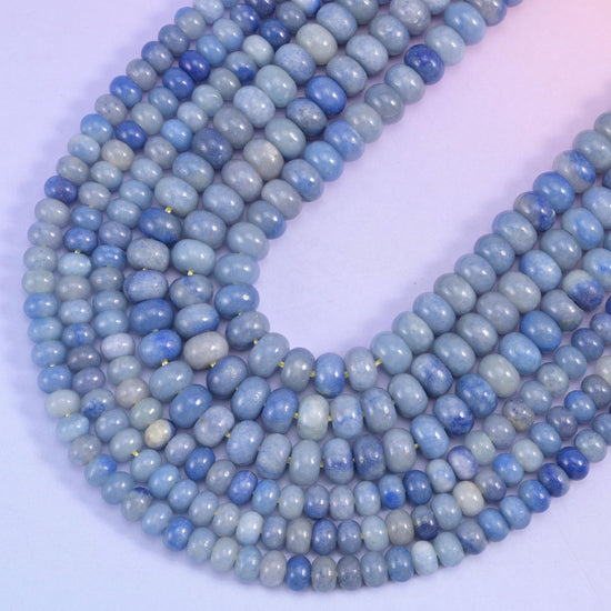 Blue Aventurine Smooth Rondelle Beads 4x6mm 5x8mm, hole 1.0mm (4x6mm), 1.2mm (5x8mm), centre drilled, +/- 0.2mm variance