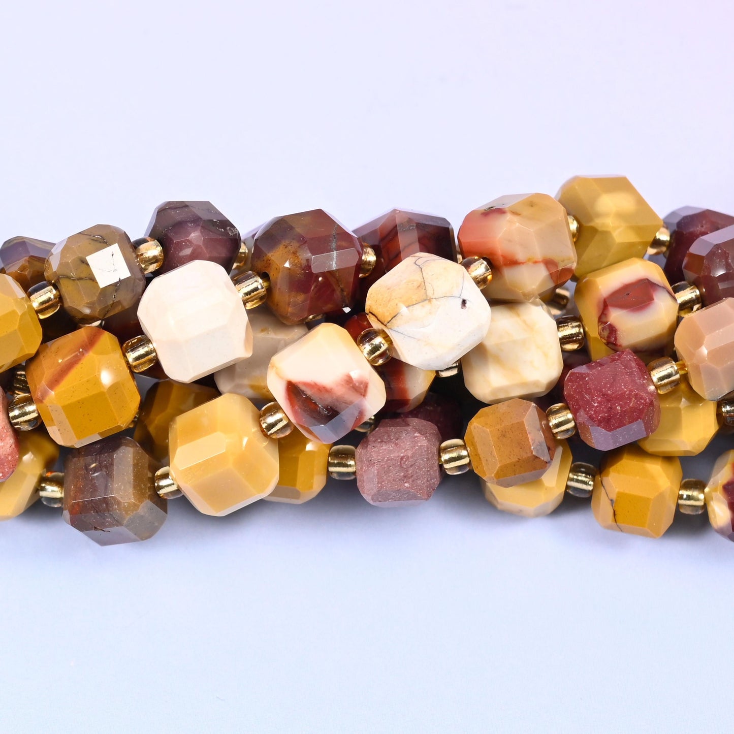 Mookaite Jasper Faceted Cube Beads, sold per 15 inch strand
