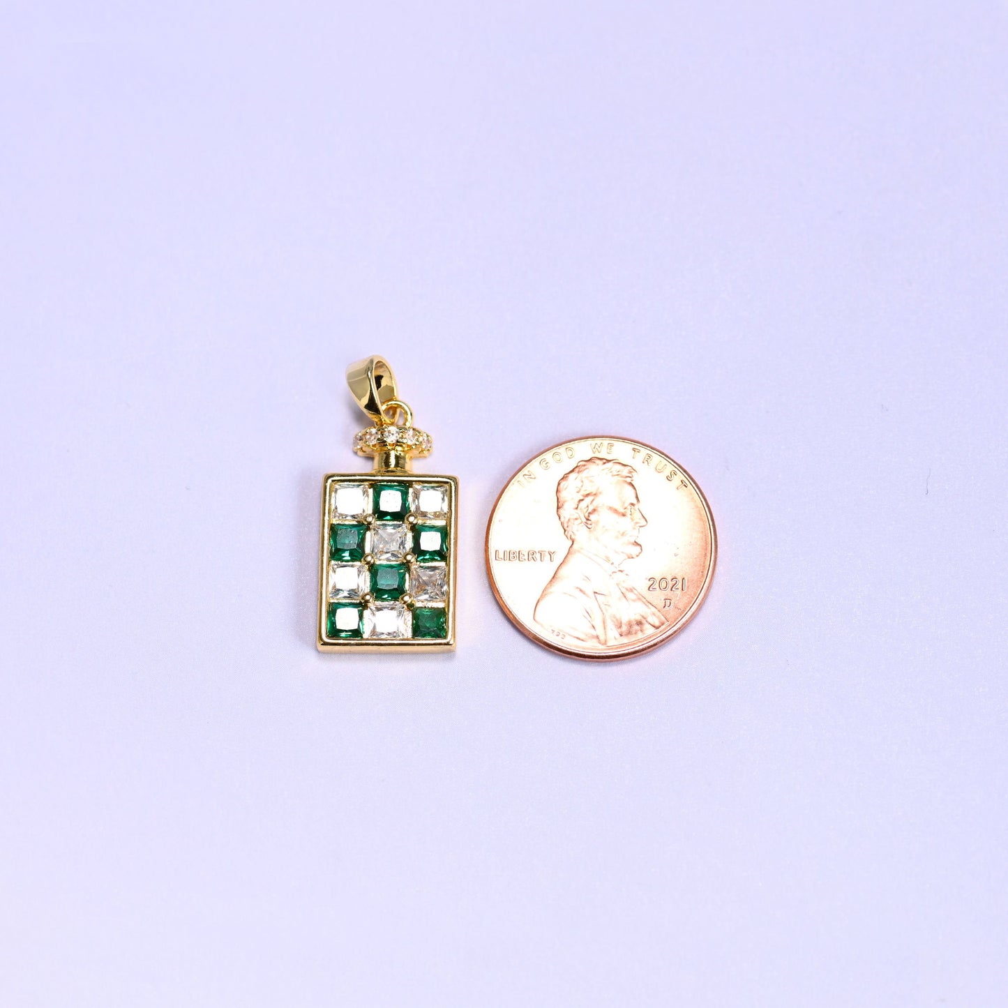 Perfume Bottle Zircon Charms, sold individually