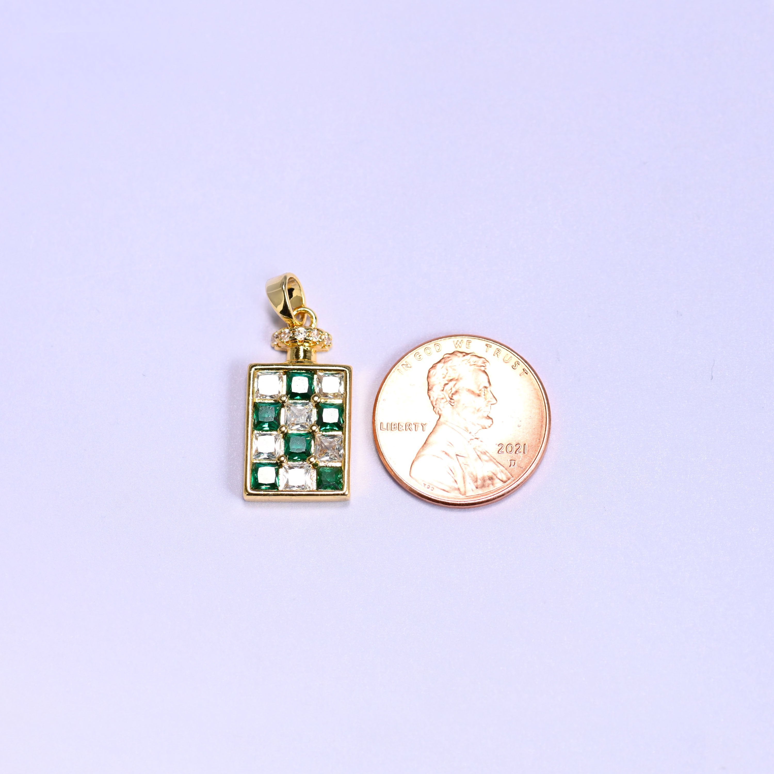 Perfume Bottle Zircon Charms, sold individually