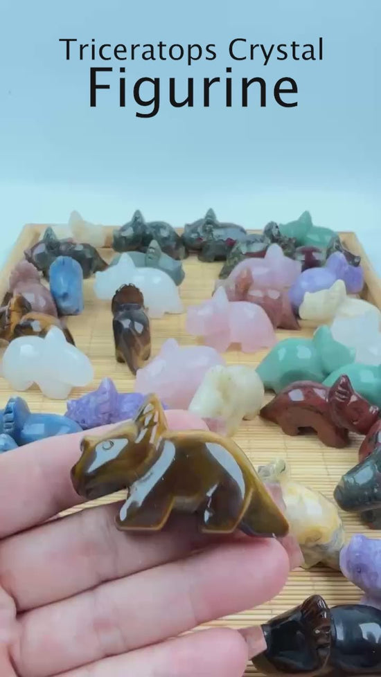2.0 Inch Triceratops Dinosaur Crystal Carving Figurines