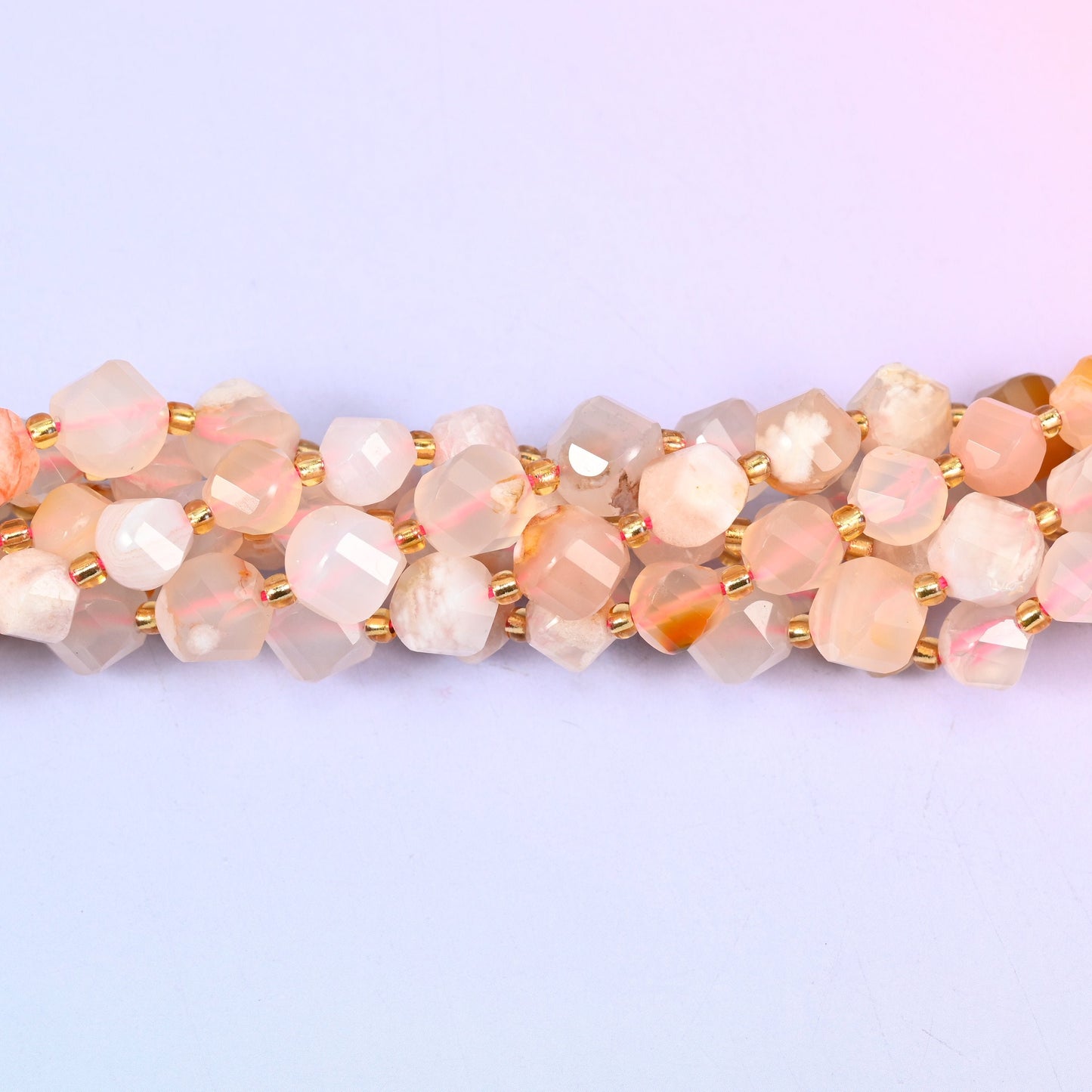 Sakura Flower Agate beads, sold per 15 inch strand