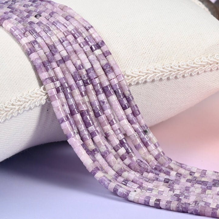 Lepidolite Smooth Heishi Disc Beads