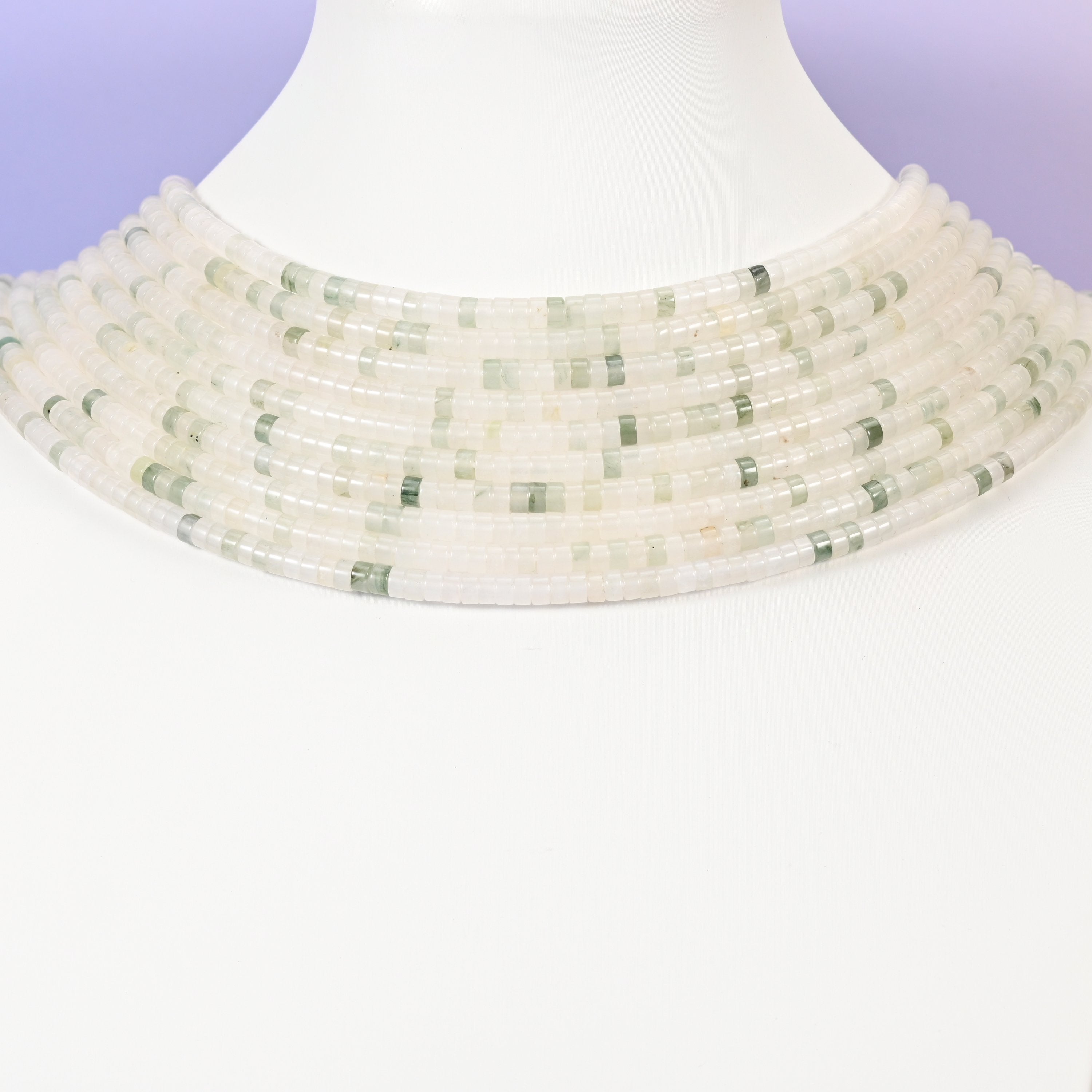 Tianshan Jade Smooth Heishi Disc Beads: Jewelry Making Supply, 15.5 Inch Strand
